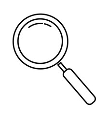 Magnifying glass line icon outline vector sign isolated on white 