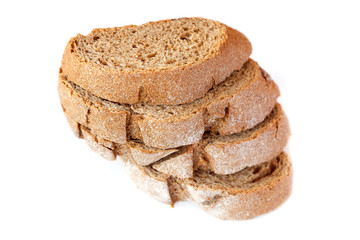 sliced piece of bread isolated on white background