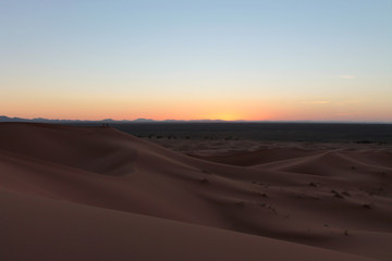 Fototapeta na wymiar Sonnenuntergang in der Sahara