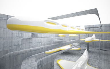 Empty dark abstract concrete smooth interior  . Architectural background. 3D illustration and rendering