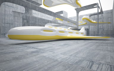 Empty dark abstract concrete smooth interior  . Architectural background. 3D illustration and rendering