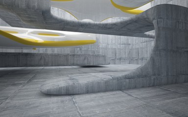 Empty dark abstract concrete smooth interior  . Architectural background. 3D illustration and rendering