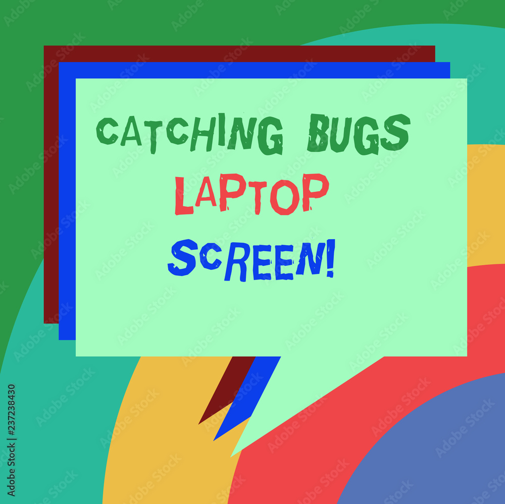 Poster conceptual hand writing showing catching bugs laptop screen. business photo text computer system pro