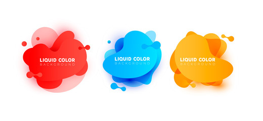 Set of wave liquid  gradient splashes. Vector design for covers, greeting card, poster or flyers.