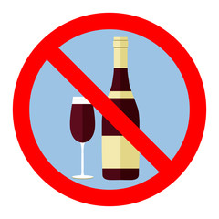 no alcohol sign on white background