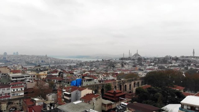 istanbul a bird view, bosphorus, mosque, see, halic 4k 