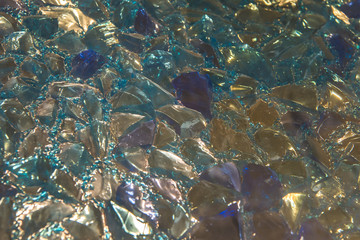 Broken crystal glas closeup