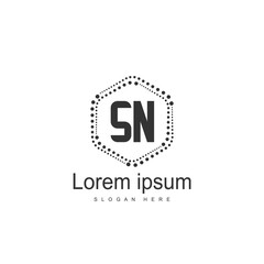 Initial letter SN Logo Template. Minimalist letter logo