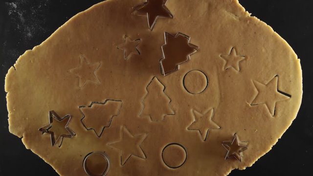 Baking Christmas cookies slow-motiom