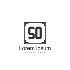 Initial letter SO Logo Template. Minimalist letter logo