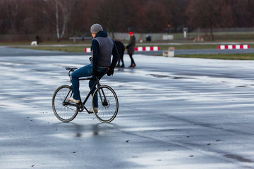 Bicylcing in Tempelhof airfield