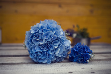 Blue bridal bouquet wedding