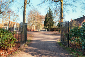 The back exit of the park of the estate Gooilust