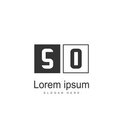Initial letter SO Logo Template. Minimalist letter logo