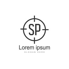Initial letter SP Logo Template. Minimalist letter logo