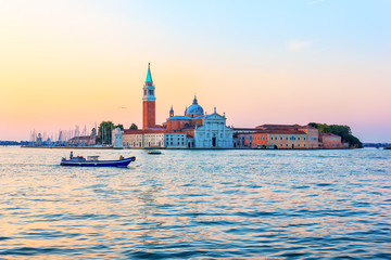 San Giorgio Maggiore in Venice at sunrise, Italy