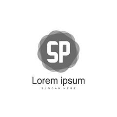 Initial letter SP Logo Template. Minimalist letter logo