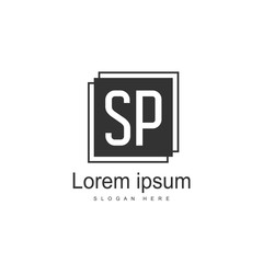 Initial letter SP Logo Template. Minimalist letter logo