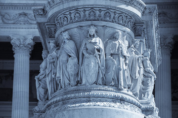 Colored image of Victor Emmanuel II Monument Closeup Detail. The Altar of the Fatherland, Altare della Patria