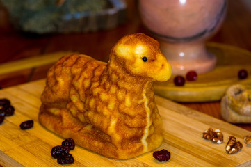 preparation of treats for traditional Orthodox Christmas - handmade baked cookies in the form of...