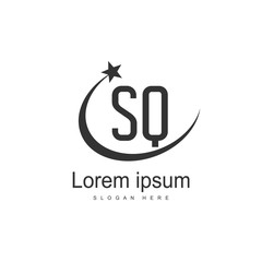 Initial letter SQ Logo Template. Minimalist letter logo