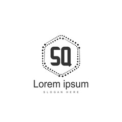 Initial letter SQ Logo Template. Minimalist letter logo