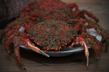 galician crab in tray, seafood