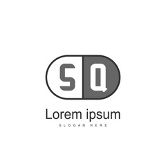 Initial letter SQ Logo Template. Minimalist letter logo