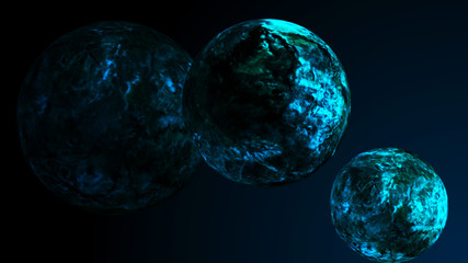 Global network planet. High resolution beautiful art. Parade of planets. 3D rendering.