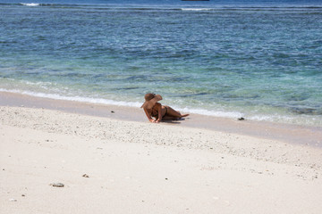 girl on the tropical beach