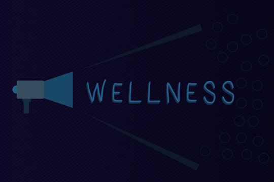Text sign showing Wellness. Conceptual photo state of being in good health especially as actively pursued goal Megaphone Extending Loudness and Volume Range for Public Announcement