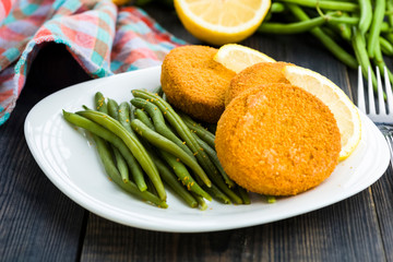 Green Bean and fish burger