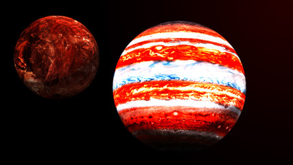 Global network planet. High resolution beautiful art. Parade of planets. 3D rendering.