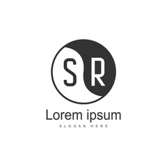 Initial letter SR Logo Template. Minimalist letter logo
