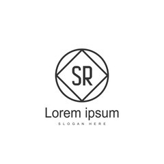 Initial letter SR Logo Template. Minimalist letter logo