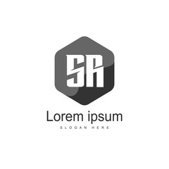 Initial letter SR Logo Template. Minimalist letter logo