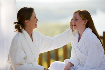 A mother and daughter at a health spa