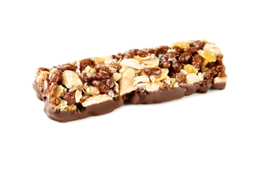 Granola bar isolated on white background