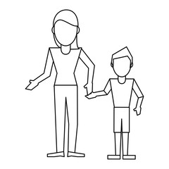 Family avatar concept black and white
