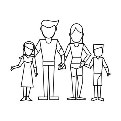 Family avatar concept black and white