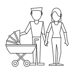 Family avatar concept black and white