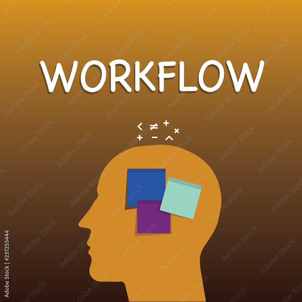 Poster writing note showing workflow. business photo showcasing sequence of industrial administrative or ot