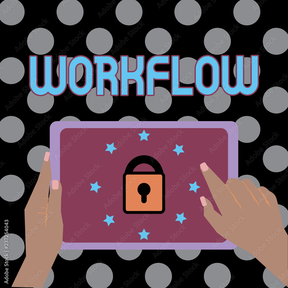 Poster conceptual hand writing showing workflow. business photo text sequence of industrial administrative 