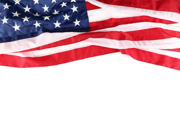 American flag on white background