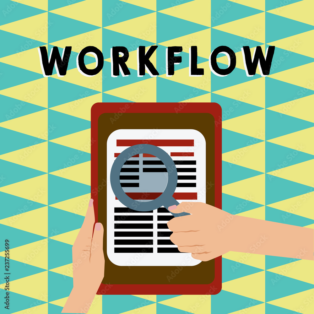 Poster writing note showing workflow. business photo showcasing sequence of industrial administrative or ot