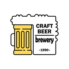 Label delicious foam beer drink. Premium craft beer. Label for the menu.