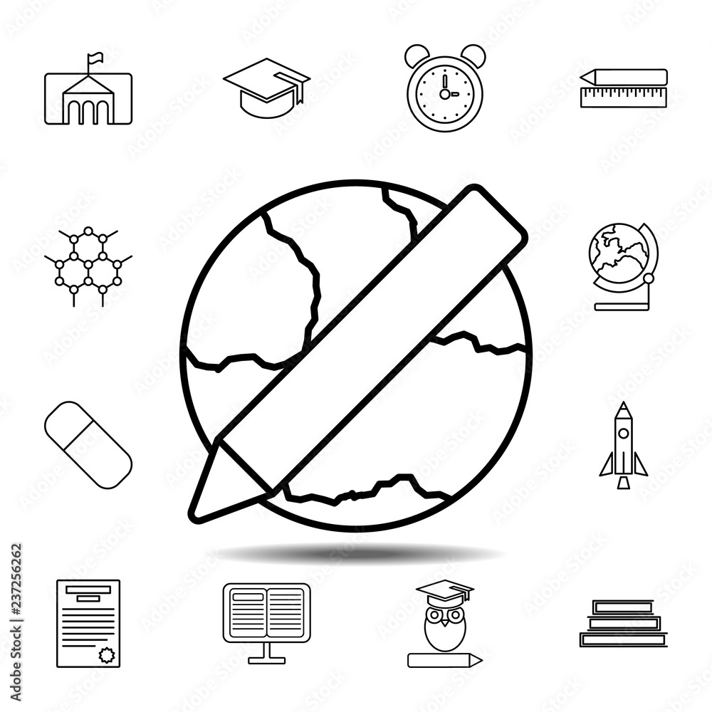 Aufkleber online education icon. simple outline vector element of education set icons for ui and ux, website o
