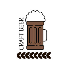 Label delicious foam beer drink. Premium craft beer. Label for the menu.