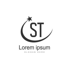 Initial letter ST Logo Template. Minimalist letter logo
