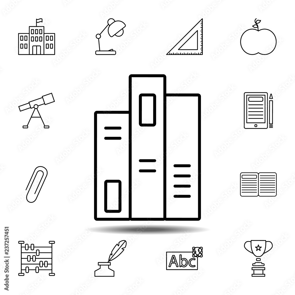 Aufkleber books icon. simple outline vector element of education set icons for ui and ux, website or mobile ap